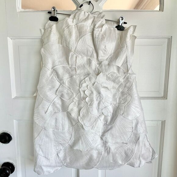 BHLDN Cream Strapless Dress with Floral Accents - Picture 5 of 9